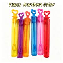 12/24/36 piezas Palos de burbujas multicolores con forma de corazón, juguetes de tubo de burbujas suaves y apretables, palos de burbujas con mango de corazón lindo, adecuados para juegos al aire libre, recompensas en el aula, juegos de playa de verano, decoración de la habitación, rellenos de bolsas de regalo para niños y niñas, regalos de Pascua, Navidad y Halloween - Multicolor - Ver 13