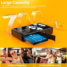 Nicamery 1080P 4400万像素数码相机，适用于摄影、数码傻瓜拍摄和录像，16倍光学变焦，配备2块电池，小巧便携，适合作为青少年和老年人的礼物。[此链接不包含存储卡，需要另行购买] - 黑色 - 查看 9