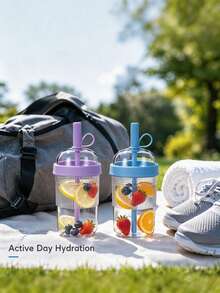 1pc 18oz/540ml Large Capacity Portable Reusable Travel Mug, Suitable For Home, Office, Outdoor Sports; Essential Travel Water Cup, Gift For Students And Adults, Practical And Stylish, Suitable For Cold And Hot Drinks - Multicolor - View 5