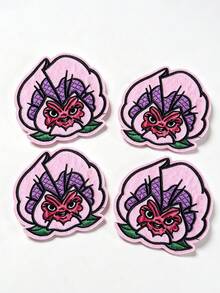 1件/2件/3件/4件 正版愛麗絲夢遊仙境紫色三色堇刺繡燙貼補丁 - 彩色 - 查看 9