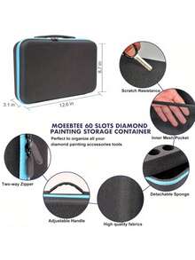 DIY Diamond Painting Tool Set, New Storage Tray 2-In-1 Storage Container, Including Large Capacity Carrying Bag, Ideal Gift For Diamond Art Lovers, Complete Tool Accessories - A - View 7