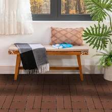 11 Piezas Wpc Pisos 30 X 30 CM,Cubre 1 Metro Cuadrado, Plástica Encastrables Pisos, Piso Impermeable y Antideslizante para Jardín, Terraza, Balcón y Alberca - DBS0025 - Ver 7