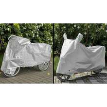 Funda para Triciclo de Adultos, Impermeable, para Bicicletas Reclinadas de Exterior, Duradera, Anti-UV, para 1-2 Bicicletas, con Orificios para Candado, Hebilla Antiviento, Resistente al Polvo y a la Intemperie, Lona para Triciclo Eléctrico - Plateado - Ver 9