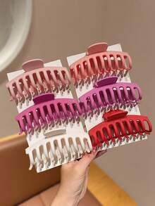 Juego de pinzas grandes de garra rosa, pinzas de pelo grandes mate, accesorios de pelo lindos para mujeres, pinzas de pelo, pinzas de garra, verano, accesorios de peinado para fiestas - Multicolor - Ver 2