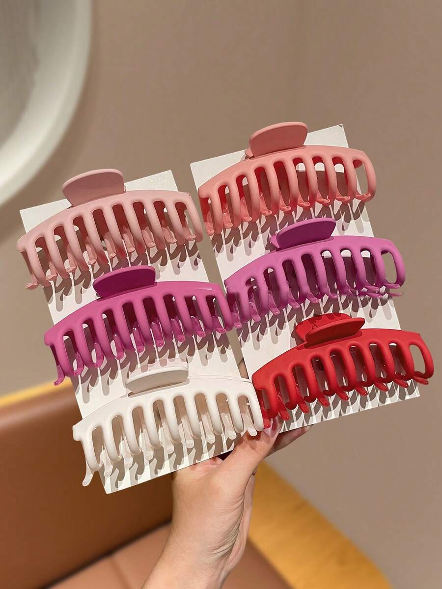 Juego de pinzas grandes de garra rosa, pinzas de pelo grandes mate, accesorios de pelo lindos para mujeres, pinzas de pelo, pinzas de garra, verano, accesorios de peinado para fiestas