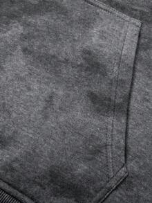 Men's Stand Collar Fashion Half-Zip Warm Outerwear Pullover Sweatshirt With Large Pockets - Grey - View 7