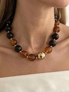 Collar de cuentas de resina de moda - Accesorio único y versátil - Collar de cuentas - Ver 11