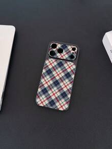 Casing Ponsel Motif Kotak-kotak Vintage Inggris, Warna Kontras Klasik Latar Belakang Beige dengan Cetakan Kotak-kotak Tekstur Kulit Halus, Jendela Besar Perlindungan Penuh, Tahan Aus, Anti Jatuh, Gaya Minimalis Preppy, Pelindung Ponsel Serbaguna, Kompatibel dengan Apple 17 Pro Max/16/16 Pro/16 Pro Max/16 Plus/15/15 Plus/15 Pro/15 Pro Max/14/14 Plus/14 Pro/14 Pro Max/13/13 Pro/13 Pro Max/12/11 - Hitam - View 5