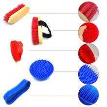 4pcs Horse Grooming Kit, Horse Brushes Set For Bathing, Massage, Dehairing And Stable Cleaning - Horse Washing Kit - View 5