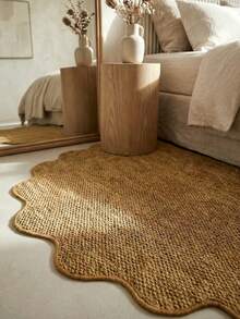 Alfombra de suelo en forma de abanico de sisal sintético marrón, resistente a los arañazos y duradera, adecuada para mascotas y uso doméstico, se puede utilizar enúltiples entornos como salas de estar y dormitorios, lavable aáquina. - Marrón - Ver 1