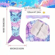 可穿戴美人魚尾毯，銀河深藍紫色漸層魚鱗星空圖案法蘭絨披毯，超柔軟舒適四季通用美人魚風格披肩，生日聖誕夢幻禮物，適合情侶 - 彩色 - 查看 2