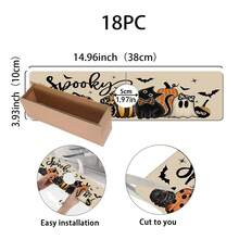 1pc Halloween Ghost Black Cat Pattern, Non-Slip Rubber Faucet Splash Guard, Bathroom Faucet Splash Guard, Mud Guard, Moisture-Proof Non-Slip Faucet Pad, Kitchen Countertop Accessory. Protect Your Kitchen Countertop. - Multicolor - View 11