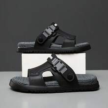 Summer New Men's Fashion Couple Comfortable Lightweight Personalized Slippers Beach Sandals Wear-Resistant Sandals For Men - Black - View 6