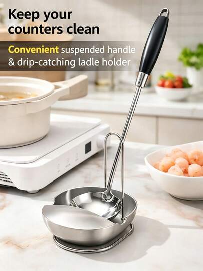 Spoon Holder And Multi-Function Kitchen Utensil Rack. This Freestanding Spoon Holder Comes With A Sturdy Base. Made Of High-Quality Materials, It Is A Modern Kitchen Utensil Rack Suitable For Spoons And Ladles.
