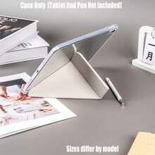 Y-Fold 高透明壓克力平板保護殼，附筆槽。Y-Fold 高透明壓克力款式。Y-Fold 高透明壓克力保護殼。平板保護殼特色：Y型三折支架設計、智慧休眠/喚醒、全方位保護、親膚邊框材質、氣囊防震邊框、多角度支架、透明壓克力背板、內建筆槽、輕巧便攜。 - 彩色 - 查看 4