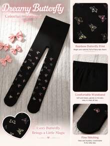 Celana Ketat Warna-warni untuk Anak Perempuan, Celana Ketat Motif Kupu-kupu, Legging Motif Bintang, Celana Ketat Mengkilap - MultiWarna - View 8