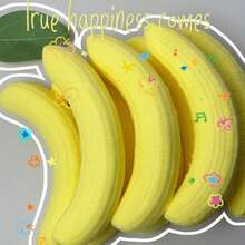 Banana Flesh Slow-Rising Squeeze Toy, Soft Food-Shaped Stress Relief Squishy, Mini Sensory Fidget Toy, Decompression Squeeze - Multicolor - View 3