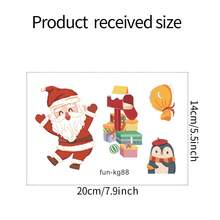 Peeking Santa Claus Penguin Mailbox Gift Box Light Switch Wall Sticker, Cute Cartoon Christmas Socket Decorative Decal, Removable Self-Adhesive Christmas Wall Mural, Suitable For Kitchen Bedroom Switch Panel - The Spying Santa Claus - View 7