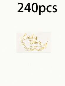 Custom Transparent Name Stickers, Elegant Personalized Gold Labels, Suitable For Gift Boxes, Cups And Party Favors, Customizable Text And Design Decals, Suitable For Wedding Decor, Birthday, Anniversary, Bridal Shower And Christmas Gifts, Small Business Packaging - Style a - View 9