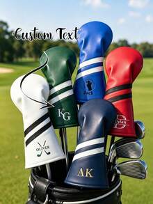 Personalized Golf Club Headcovers, Custom Leather Golf Club Covers, Personalized Golf Club Gifts For Men, Golf Player Gifts, Father, Golf Club Headcovers - Multicolor - View 5