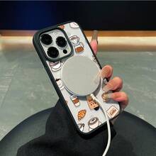 [24h Shipping From DE/FR/ES] Apple 17 16 15 Promax  21 22 23 24 25 26 Ultra Galaxy Phone Case: Magnetic Case With "Coffee Break Time" Print For Apple And , Featuring Coffee Cup, Coffee Bean, And Bread Patterns, Creative Cartoon Drop-Proof Protective Case, Unisex Fashion Phone Case, Suitable For IPhone 17 Pro Max, 17 Pro, 17, 16, 15, 14, 13, 12 - 1 Piece Of Picture Color - View 4