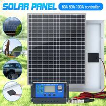 50W Camping Car Solar Panel Kit, High-Efficiency Polycrystalline Silicon Photovoltaic Panel, Optional 60A Controller, 50W Portable Power Supply, Suitable For Camping Car, Outdoor Camping, Off-Grid, Emergency Charging (Device) - Black - View 2