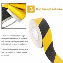 RELIANCER Anti Slip Grip Tape 4inx60ft Non Skid Tread Tape With High Traction Grit Yellow & Black Marking Self-Adhesive Tape Hazard Caution Warning Tape For Stairs Steps Deck - 2" Yellow & Black - View 4