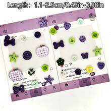 8/15/20/25/35/40/45/55/60/65Pcs/Box Purple Resin Buttons, Assorted Shapes Random Styles, Apple, Star, Flower, 2-Hole 4-Hole Sewing Buttons, Suitable For Clothing, Scrapbooking, Handmade DIY - Multiple Styles - View 5