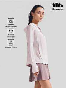 Beneunder Women's Breathable Sun-Protective Jacket (Loose Fit) AS100 - Pink - View 1