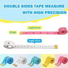 1/5pcs Soft Tape Measure 60 Inch Dual Scale Fabric Sewing Measuring Tape For Body Measurement, Weight Loss, Fabric, Knitting, Crafts (White, Rose Red, Yellow, Blue, Green) School Kitchen Back To School Gift Organization Learning Supplies - Multicolor - View 10