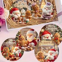 6pcs Gingerbread Man & Santa Claus Coaster Set, Sweet Interactive Wooden Coasters, Durable Material, Perfect Match For Coffee Cups & Drinks, Create Holiday Atmosphere - Multicolor - View 5