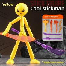 Cool Action Stickman Figurine, Multi-Joint Movable Humanoid Model, DIY Assembly Model, Suitable For Teenagers Office Desk Decoration, Gift, Party - Multicolor - View 10