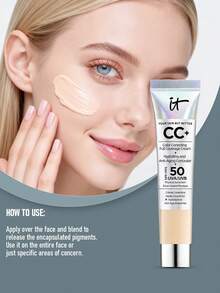 IT Cosmetics Your Skin But Better CC+ 全遮瑕霜 SPF 50+ 中色調 - 12ml (試用裝) | 全遮瑕底妝 + 保養合一 | SPF 50+ 廣譜防護，保護肌膚免受紫外線傷害 - Medium - 12ml (Miniature) - 查看 4