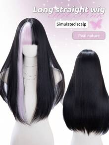 alicegarden 26 Inch Long Synthetic Wig, Natural Straight Hair Style, Stunning Multi-Color, With Bangs, Suitable For Women's Daily, Party, Cosplay Use, Natural And Durable, Women's Wig Gift, Halloween - Multicolor - View 1