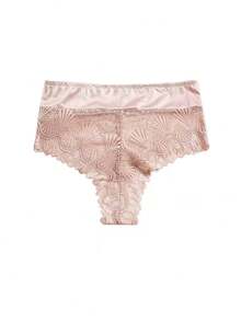 3pcs/Pack Women's Floral Lace Men's Style Shorts, Spliced Satin Waistband Soft Daily Underwear Multi-Pack - Multicolor - View 2