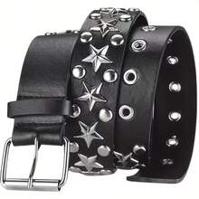 1pc Star Punk Party Street PU(Polyurethane) Women's Belt, All Season, Minimalist Fashion Metal Rivet, Daily Versatile, Unisex - Multicolor - View 4