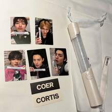 مجموعة بطاقات صور COR TIS الرسمية مع عصا الإضاءة، 5 بطاقات لوكو لطيفة للأيدول، بطاقات بورتريه عالية الدقة بحجم 3 بوصات قابلة للجمع، هدية من بضائع المعجبين Kp Op، مناسبة لمجموعة الحفلات الموسيقية والديكور - متعدد الألوان - مشاهدة 8