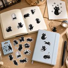 1 Box Cute Animal Cat Paper Stickers, Decorative Material Stickers, Suitable For Collage, Scrapbooking, DIY Journal, Gift Stickers, Back To School Essential - Cat - View 4