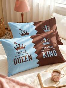 1/2pcs Printed Pillowcase (No Filling), Single-Sided Print, Soft Fabric, Soft/Breathable/Skin-Friendly/Comfortable, Cozy Home Textile, Suitable For Home Bedding And School Dorm Bedding Essentials, Sofa Cushion Cover, Back To School Season - Multicolor - View 7
