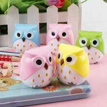 1pc Creative Cute Owl Dual-Hole Pencil Sharpener, Candy Color Cartoon Pencil Sharpener, Student Stationery Pencil Sharpener (Random Color) - Multicolor - View 13