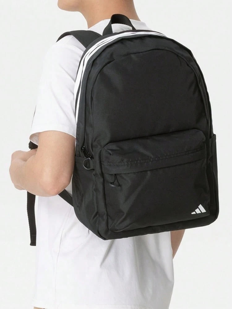 adidas Mochila unisex nuevo diseño sencillo versátil deportiva casual mochila de doble hombro mochila escolar para estudiantes - Negro - Ver 1