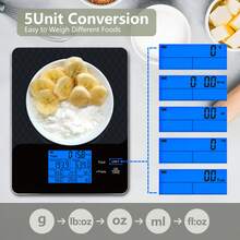 10kg/22lb Smart Digital Food Kitchen Scale With Nutrition Calculator, Screen Displays Nutrition Info, Free App To Track Calories & Macros, Convenient For Portion Control & Meal Prep (Batteries Not Included) - Grey - View 4