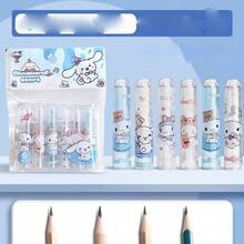 SANRIO 6入組卡通鉛筆保護套，通用六角形/三角形/圓形/方形鉛筆延長帽，可愛動漫印花鉛筆握把套，小學寫作文具防斷筆尖套筒 - 均碼 - 查看 5