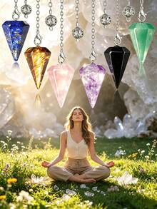 1/3/6/10/20/50pcs Multi-Color Natural Quartz Healing , Used For Spiritual Divination, Cone-Shaped Crystal Quartz Small Size Necklace Jewelry - Multicolor - View 2