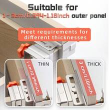 Imbot Stainless Steel Side-Mount Drawer Clips, Inner & Outer Edge Support, Left + Right 2 Pieces Set, Stainless Steel Material, Drawer Board Installation Aid, Suitable For Woodworking - A - View 6