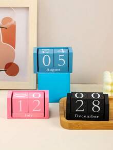 Eternal Calendar Desktop Calendar Date & Month Display Block Decor, Farmhouse Style Square Calendar, Suitable For Office Decor, Home Decor, Gift, Bedroom, Living Room, Shop/Bar Counter Decor, Back To School Autumn Decor - A - View 4