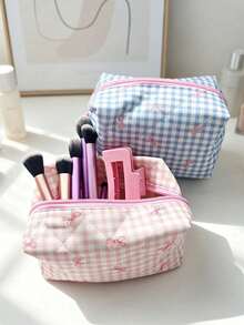 1pc Drawstring Thickened Makeup Bag, Mini Cosmetic Box, Simple Zipper Travel Bag, Women's Exclusive, Lipstick Storage Bag, Portable Toiletries Organizer, Multi-Functional Storage Bag, Suitable For Home Storage, Outdoor Travel, Beach Vacation - Multicolor - View 5