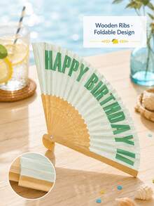 2pcs Personalized Colorful Fans, Vintage Curved Font, With Storage Bag, Customizable With Any Text, Name Or Quote, Business, Wedding Or Event Gift, Suitable For Wedding, Tea Party, Bridesmaid, Wedding Party, Teacher's Day, Halloween - Multicolor - View 5