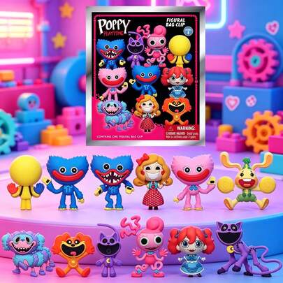 1PC Poppy Playtime Officially Licensed Figural Bag Clip Blind Bags Series 1 Featuring And More Characters 3D PVC Mystery Bag Clips For Backpacks Bags Collectible Accessories And Fan Gifts