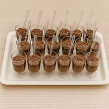 Kit 100 Mini Tacinha 30ml 100 Mini Colher Acrílico Doce Brigadeiro Festa Aniversário Sobremesa - Visão 10